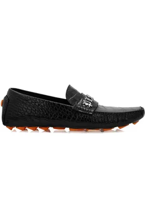 Philipp Plein Krokodilleprægede loafers i læder