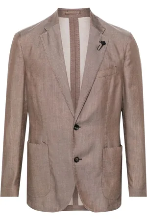 LARDINI Enkeltradet blazer med broche-detalje