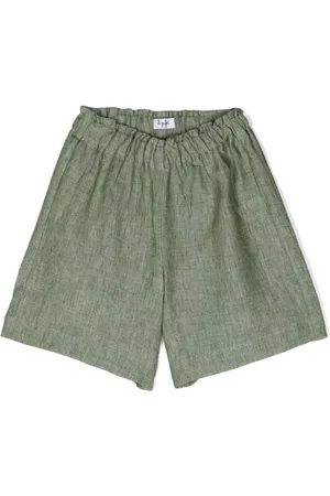 Il gufo Shorts i hør med brede ben