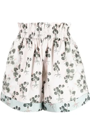 BIYAN Shorts med smock-talje og blomstret tryk