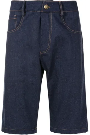 AMIR SLAMA Denimshorts med logomærke