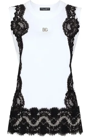 Dolce & Gabbana T-shirt med blondedetalje