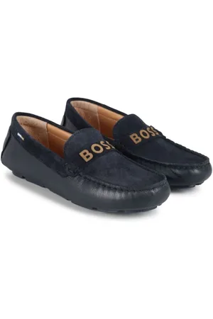 HUGO BOSS Loafers i læder med logorem