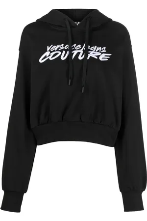 VERSACE Cropped hættetrøje med broderet logo