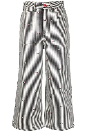 Kenzo Cropped jeans med blomsterbroderi