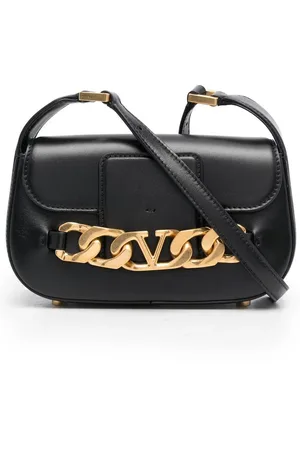 VALENTINO GARAVANI Crossbody-taske i læder med Vlogo