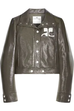 Courrèges Reedition Vinyl jakke med logo-applikation