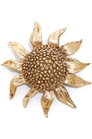 Saint Laurent Tekstureret broche med solsikkemotiv