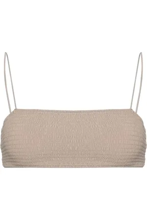 Totême Bandeau-bikinitop med smock-tekstur