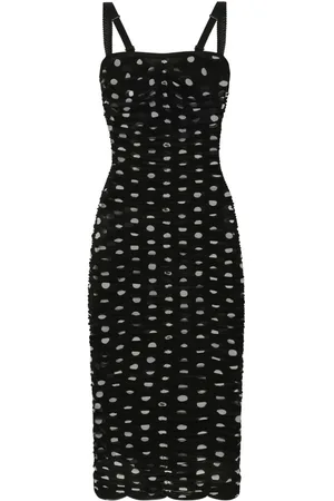 Dolce & Gabbana Kort polkaprikket tyl-kjole