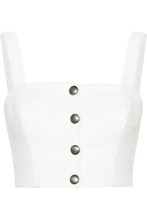 Alessandra Rich Ternet cropped top i tweed