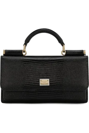 Dolce & Gabbana Mini Sicily lædertaske med iguana-tryk