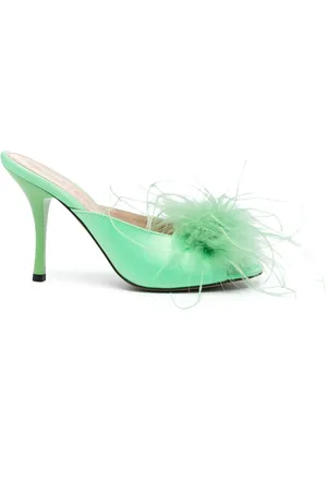 Pinko Slingback-mules med fjerdetalje