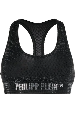 Philipp Plein Bh med krystaludsmykning og logobånd