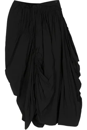 YOHJI YAMAMOTO Asymmetric draped midi skirt