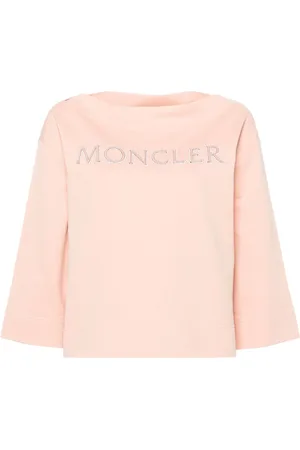 Moncler Sweatshirt med logoapplikation og bådudskæring