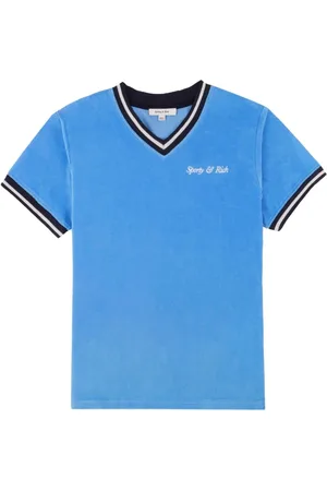 Sporty & Rich T-shirt med broderet logo med V-hals