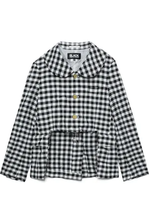 Comme des Garçons Gingham-ternet jakke med udskæring