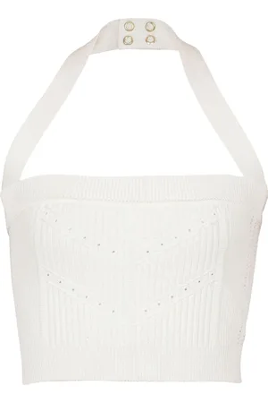 Balmain Cropped top i strik med halterneck