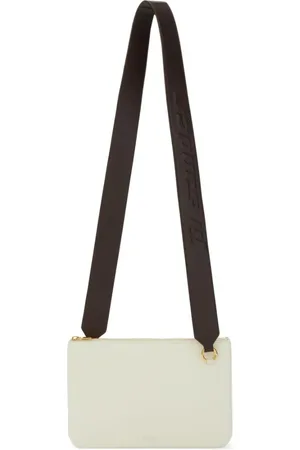 Jil Sander Link LG crossbody-taske i læder med logorem