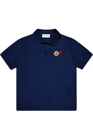 Moncler Polo med logo-applikatiæon