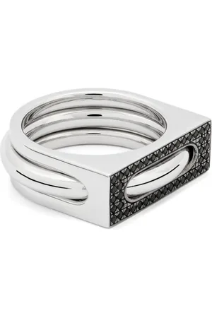 TOM WOOD Black-spinel ringe (sæt med to)