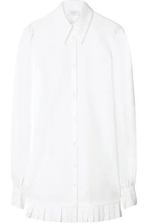 OFF-WHITE Plisseret skjortekjole i poplin