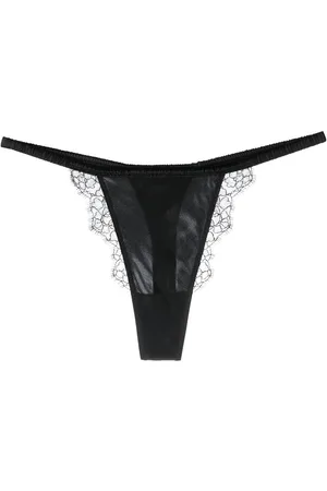 MAISON CLOSE G-streng i satin med blondedetalje
