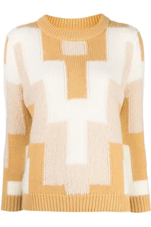 Onefifteen Strikket sweater med geometriske paneler