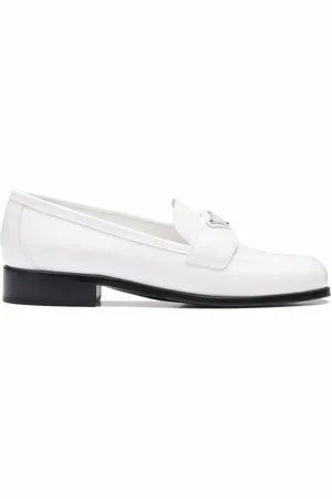 Prada Læderloafers med logoplade
