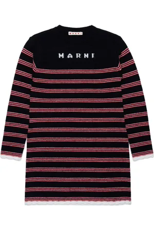 Marni Intarsiastrikket stribet kjole