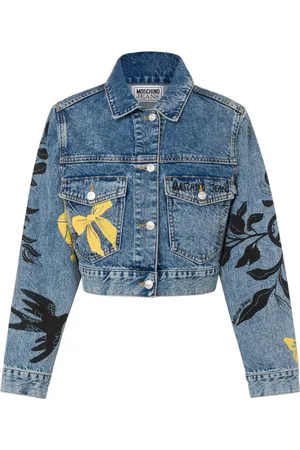 Moschino Denimjakke med grafisk tryk