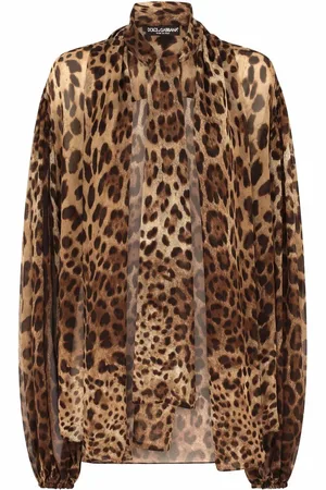 Dolce & Gabbana Skjorte i chiffon med leopardtryk