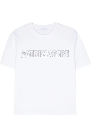 Patrizia Pepe T-shirt med rhinsten-logo