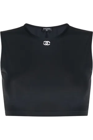 CHANEL Stribet CC-tanktop fra 1990