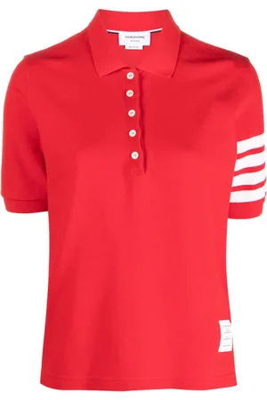 Thom Browne Polo med 4-Bar striber og 2003-tryk