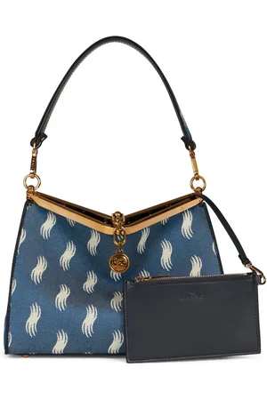 Etro Mellemstor Vela-skuldertaske i denim