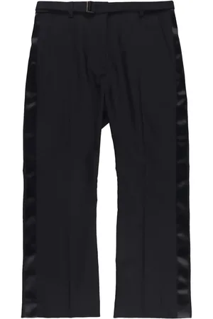 SACAI Cropped Suting bukser med satin-panel