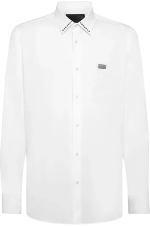 Philipp Plein Poplin-skjorte med nittedetalje