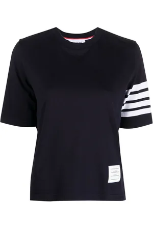 Thom Browne T-shirt med 4-Bar striber og 2003-tryk