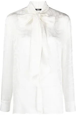 VERSACE Satin-bluse i Barocco-jacquard