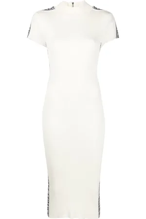 Philipp Plein Midi-kjole med rhinsten-logo