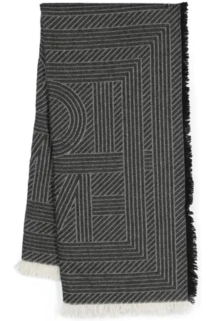 Totême Frynsetørklæde i jacquard med monogram og striber