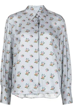 Maison Kitsuné Blomstret skjorte i twill
