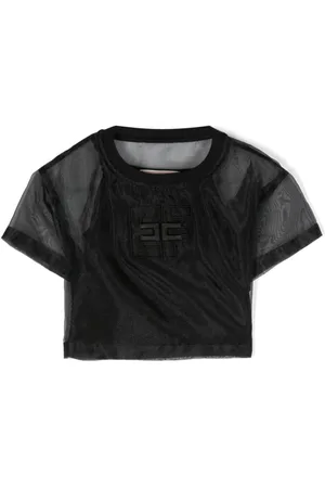 Elisabetta Franchi Gennemsigtig sweater med logobroderi