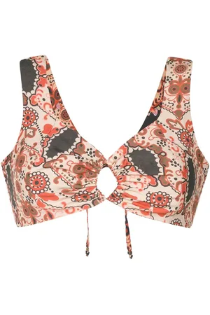 AMIR SLAMA Cropped top med blomstertryk