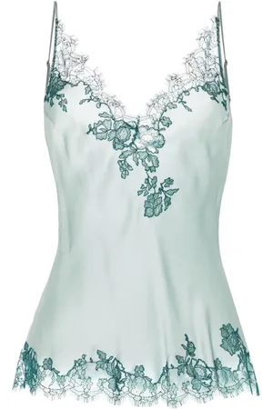 CARINE GILSON Camisole-top i silke med blondekant