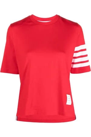 Thom Browne T-shirt med 4-Bar striber og 2003-tryk