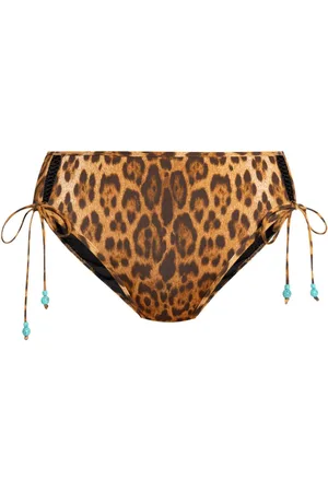 La Perla Bikiniunderdel med leopardtryk og bindelukning i siden