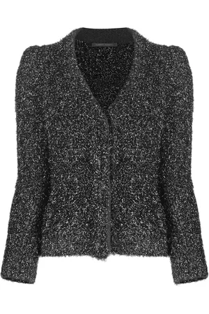 Alberta Ferretti Metallisk strikket jakke